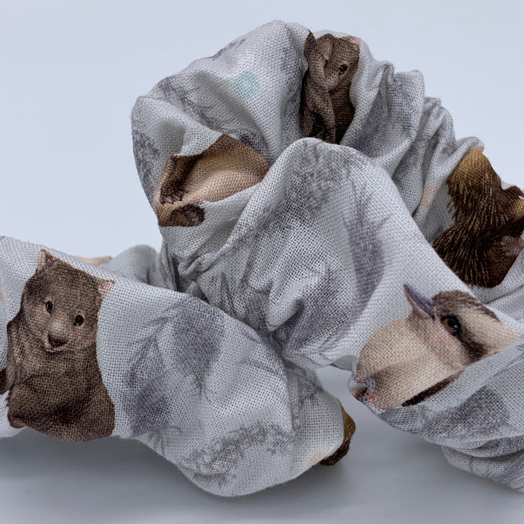 Australian Animals Scrunchie - Wombat Scrunchie - Koala Scrunchie - Kangaroo Scrunchie