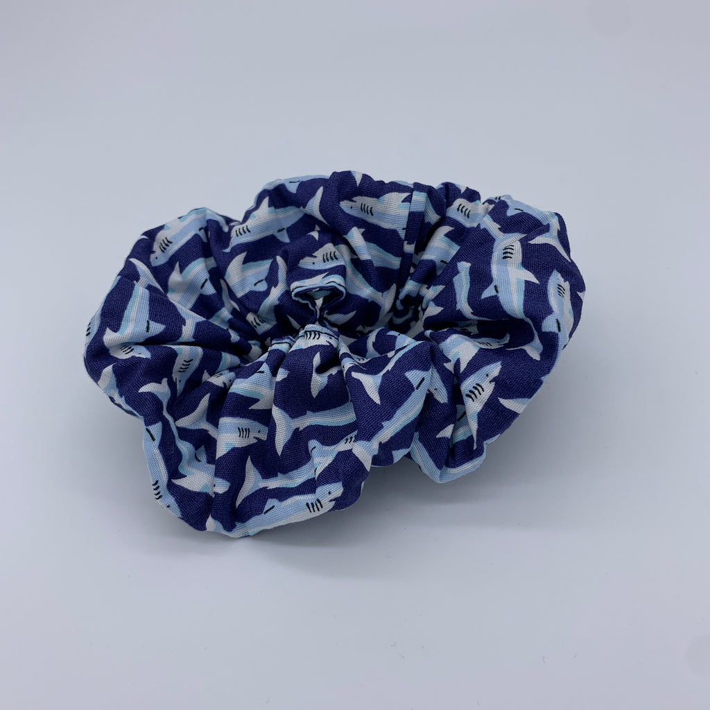 Shark Scrunchie - Blue Scrunchie - 90s Fashion Scrunchie