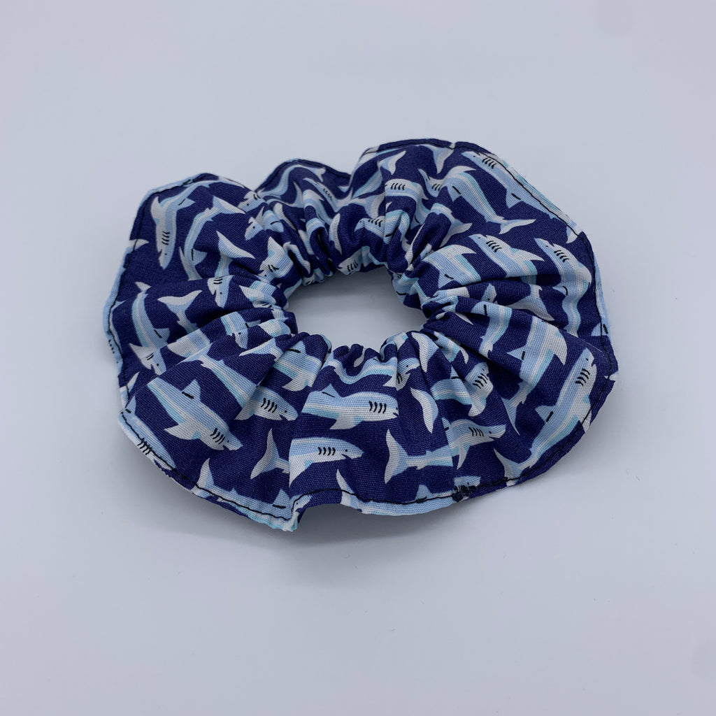 Shark Scrunchie - Blue Scrunchie - 90s Fashion Scrunchie