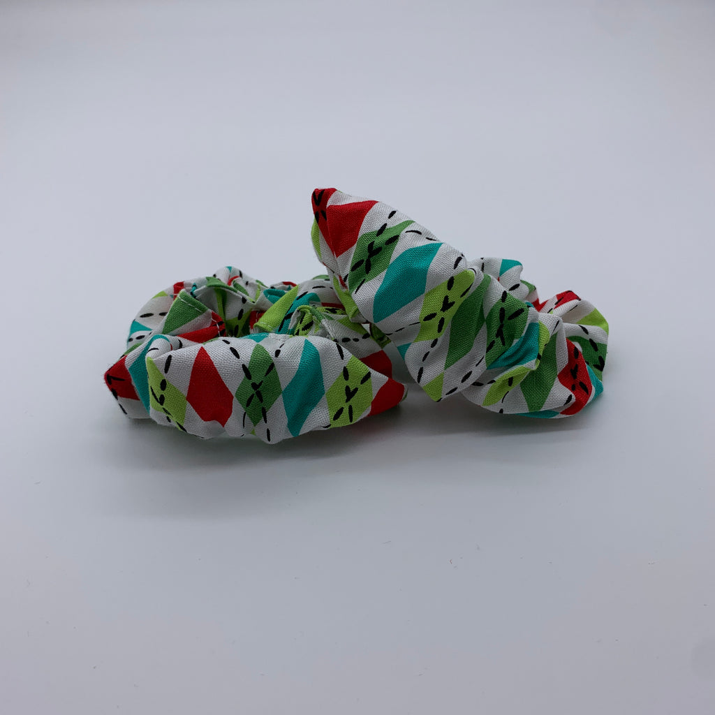 Christmas Argyle Scrunchie - Christmas Scrunchies - Argyle Scrunchie