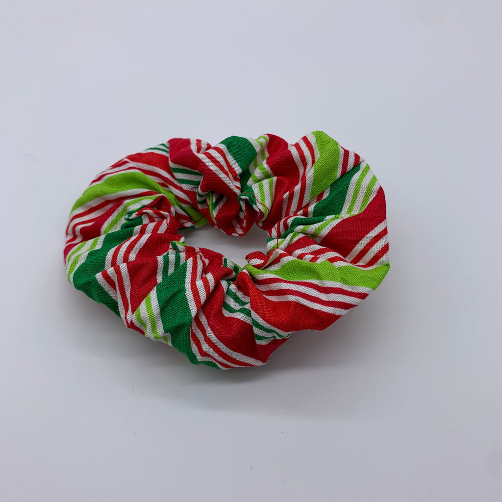 Christmas Stripes Scrunchie - Christmas Scrunchies - Candy Cane Scrunchie