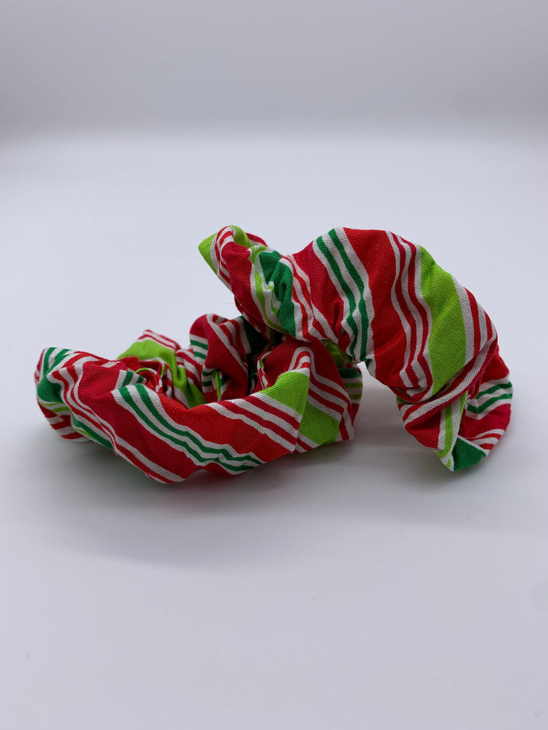 Christmas Stripes Scrunchie - Christmas Scrunchies - Candy Cane Scrunchie