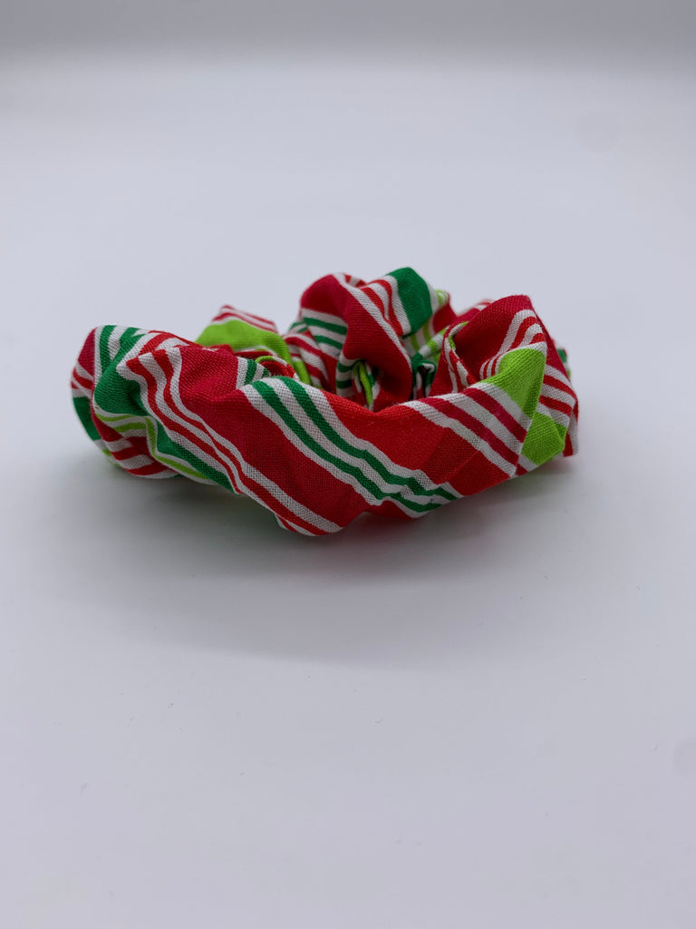 Christmas Stripes Scrunchie - Christmas Scrunchies - Candy Cane Scrunchie